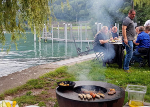 Fire ring grill party at Lake Walen