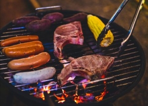 Barbecue party on the city beach