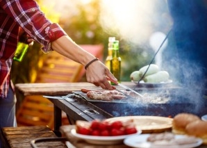 Barbecue party on the city beach