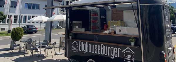 Food truck with top burgers